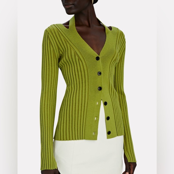 Proenza Schouler White Label Green Halter Cardigan Size XS Retail for $450 - Picture 1 of 10